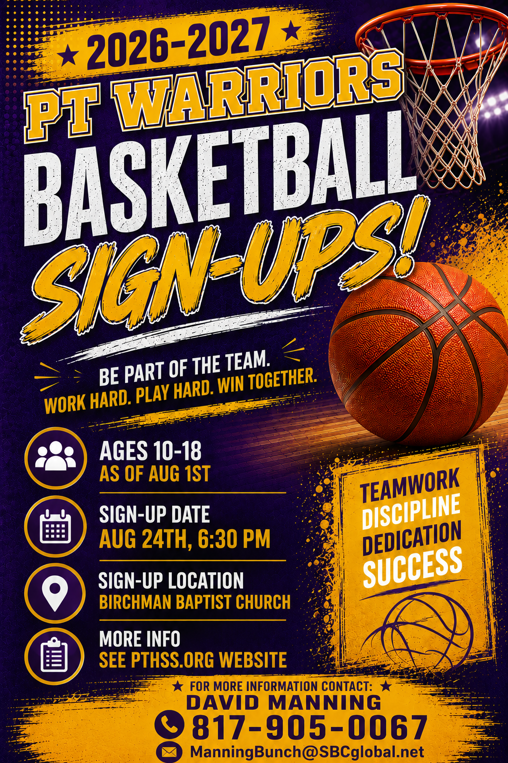 PT Warriors Basketball Tryout Flyer